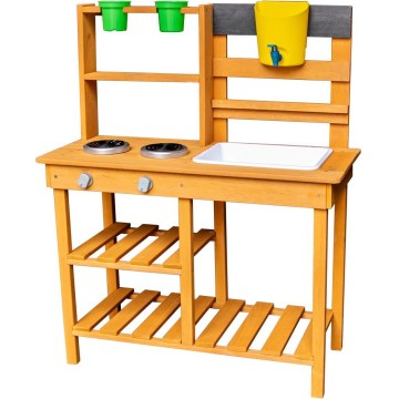 2Kids Toys - Holz-Spielküche für draußen mit Spüle