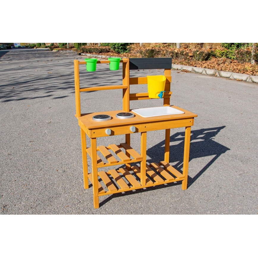 2Kids Toys - Holz-Spielküche für draußen mit Spüle