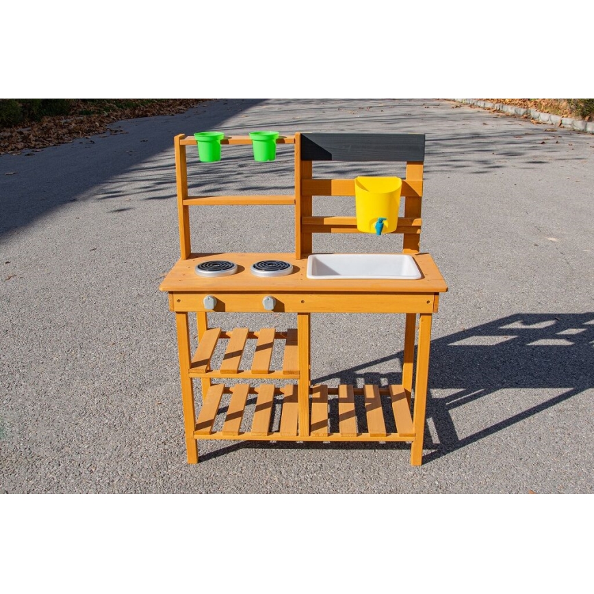 2Kids Toys - Holz-Spielküche für draußen mit Spüle