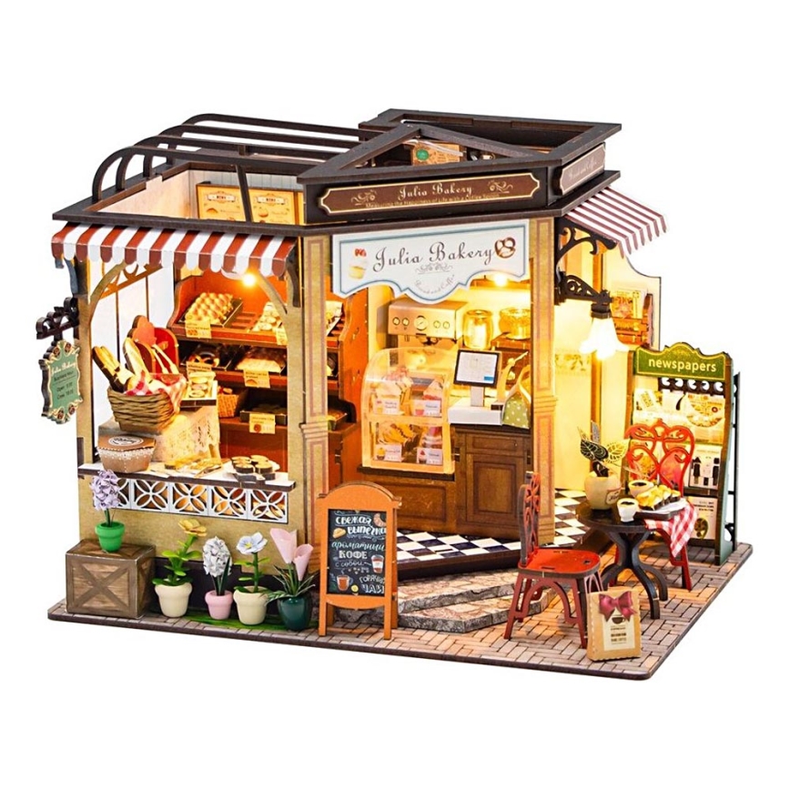 2Kids Toys - Miniatur des Hauses Juliinos Bäckerei 2xAAA