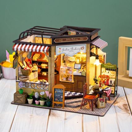 2Kids Toys - Miniatur-Haus Julias Bäckerei 2xAAA