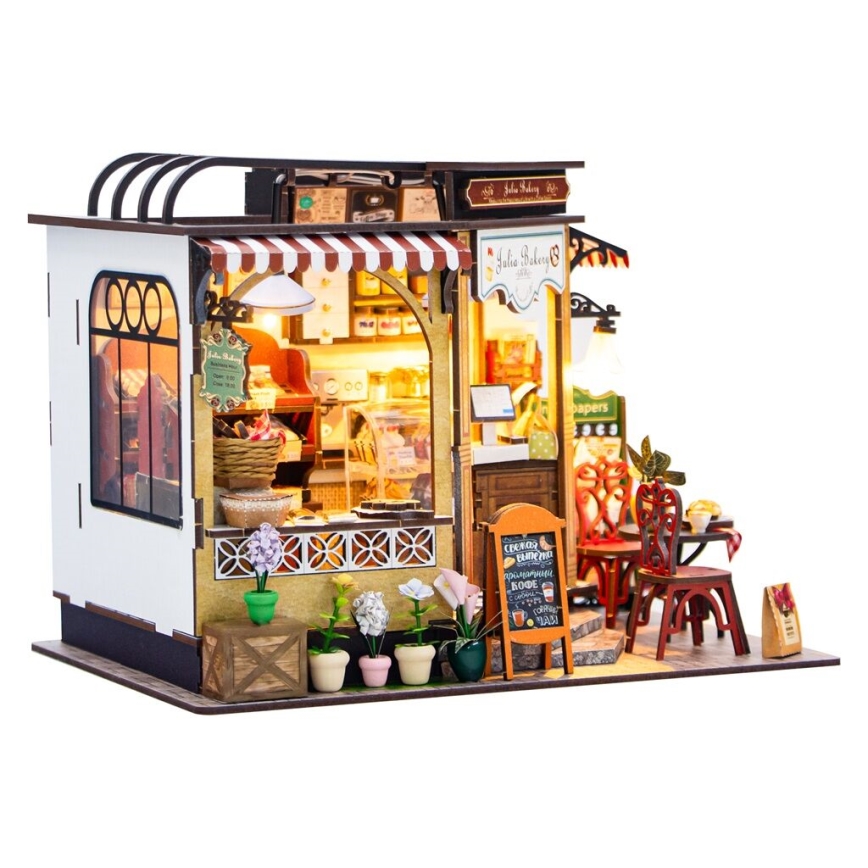 2Kids Toys - Miniatur-Haus Julias Bäckerei 2xAAA