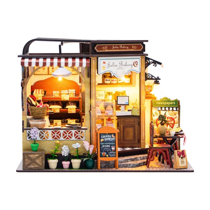 2Kids Toys - Miniatur-Haus Julias Bäckerei 2xAAA
