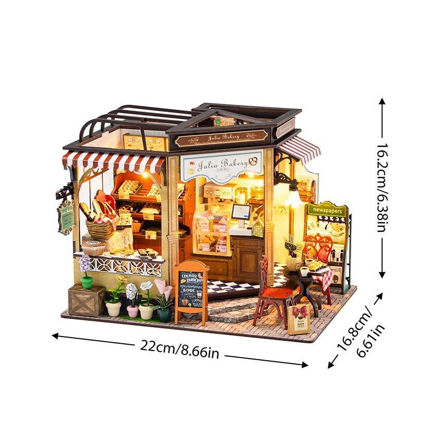 2Kids Toys - Miniatur-Haus Julias Bäckerei 2xAAA