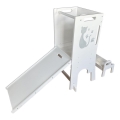 2Kids Toys - Mitwachsender Lernturm Katze mit Rutsche und Tafel