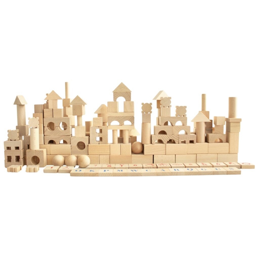 2Kids Toys - Naturbelassene Holzwürfel, 220 Stück