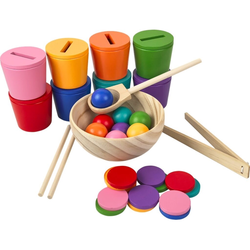 2Kids Toys - Regenbogenkugeln, Münzen und Becher in 8 Farben