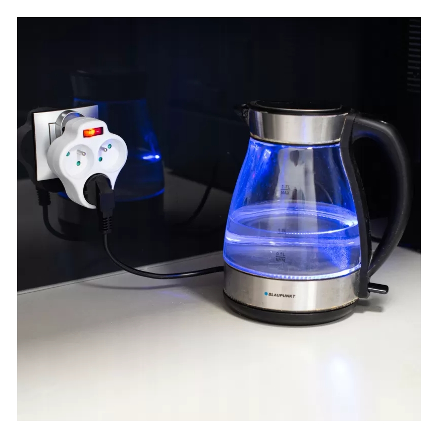 3-fach-Steckdosenleiste mit Schalter