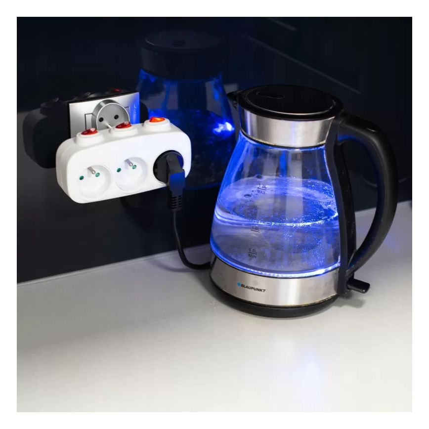 3-fach-Steckdosenleiste mit Schaltern