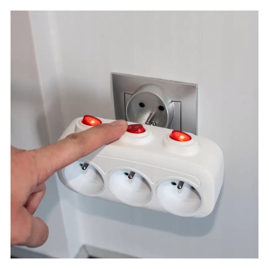 3-fach-Steckdosenleiste mit Schaltern