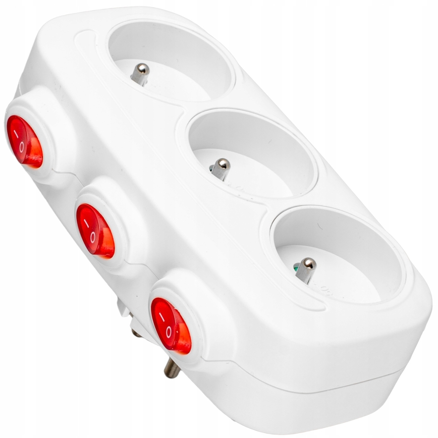 3-fach-Steckdosenleiste mit Schaltern