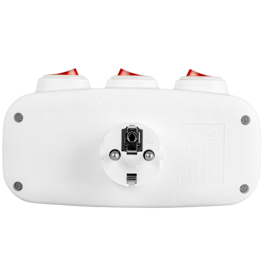 3-fach-Steckdosenleiste mit Schaltern