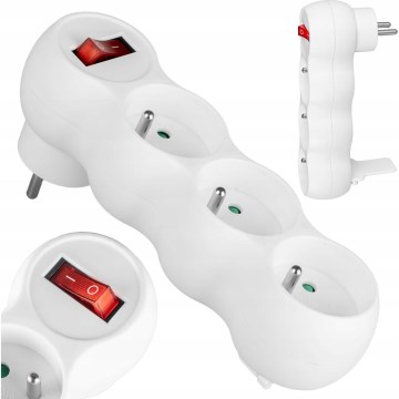 3-fache Steckdosenleiste mit Schalter