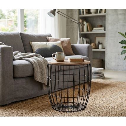 3er-Set Couchtische BRISO Ø 31/38/42,5 cm, braun/schwarz