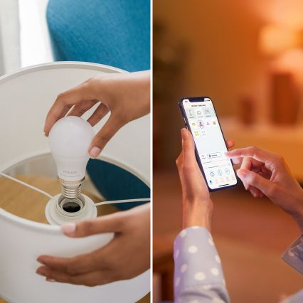 3er-Set dimmbare RGB-LED-Lampen Philips SMART A60 E27/8,8W/230V 2200-6500K