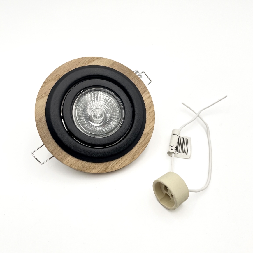 3er-Set Einbauleuchte TOBBY 1xGU10/20W/230V, Ø 11,5 cm, Eiche/Schwarz