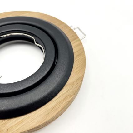 3er-Set Einbauleuchte TOBBY 1xGU10/20W/230V, Ø 11,5 cm, Eiche/Schwarz