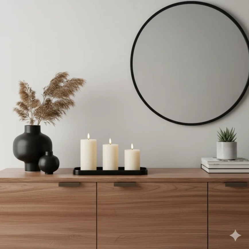 3er-Set LED-Kerzen BRILLO (LED/3×AAA), cremefarben, mit Fernbedienung