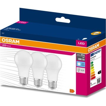 3er-Set LED-Leuchtmittel A60 E27/8,5W/230V 6500K - Osram