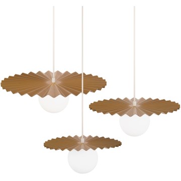 3er-Set Pendelleuchten SUNPLISS mit Kabelaufhängung, 1xG9/10W/230V, gold/creme