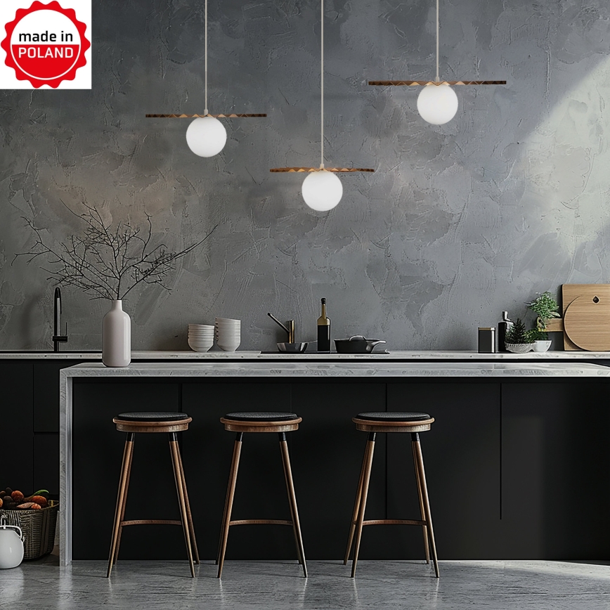 3er-Set Pendelleuchten SUNPLISS mit Kabelaufhängung, 1xG9/10W/230V, gold/creme