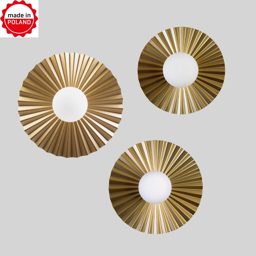 3er-Set Pendelleuchten SUNPLISS mit Kabelaufhängung, 1xG9/10W/230V, gold/creme