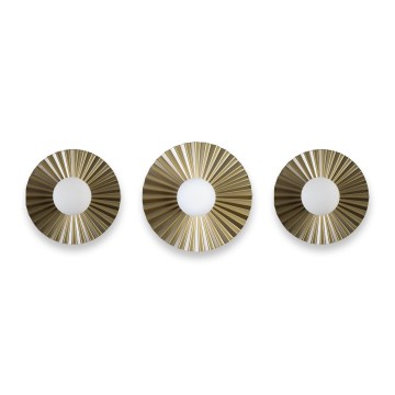 3er-Set Wandleuchten SUNPLISS, 1x G9/10W/230V, gold/creme