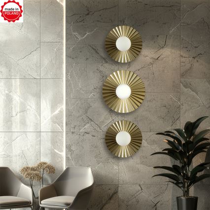 3er-Set Wandleuchten SUNPLISS, 1x G9/10W/230V, gold/creme