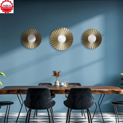 3er-Set Wandleuchten SUNPLISS, 1x G9/10W/230V, gold/creme