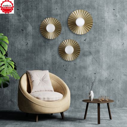 3er-Set Wandleuchten SUNPLISS, 1x G9/10W/230V, gold/creme