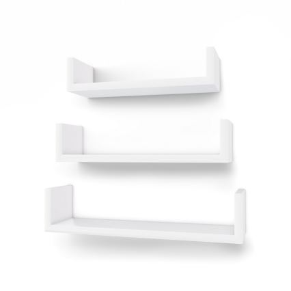 3er-Set Wandregale SHELFY, weiß