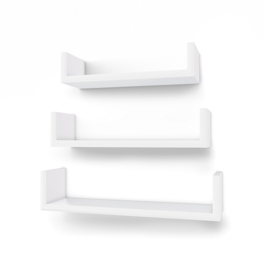 3er-Set Wandregale SHELFY, weiß