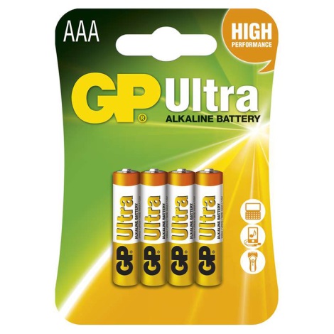 4 Stück mit Alkalibatterien AAA GP ULTRA 1,5V