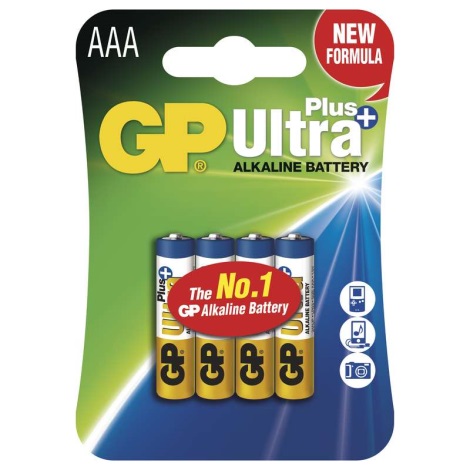 4 Stück mit Alkalibatterien AAA GP ULTRA PLUS 1,5V
