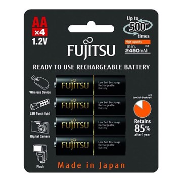 4 Stück Wiederaufladbarer Akku AA NiMH/2450mAh/1,2V