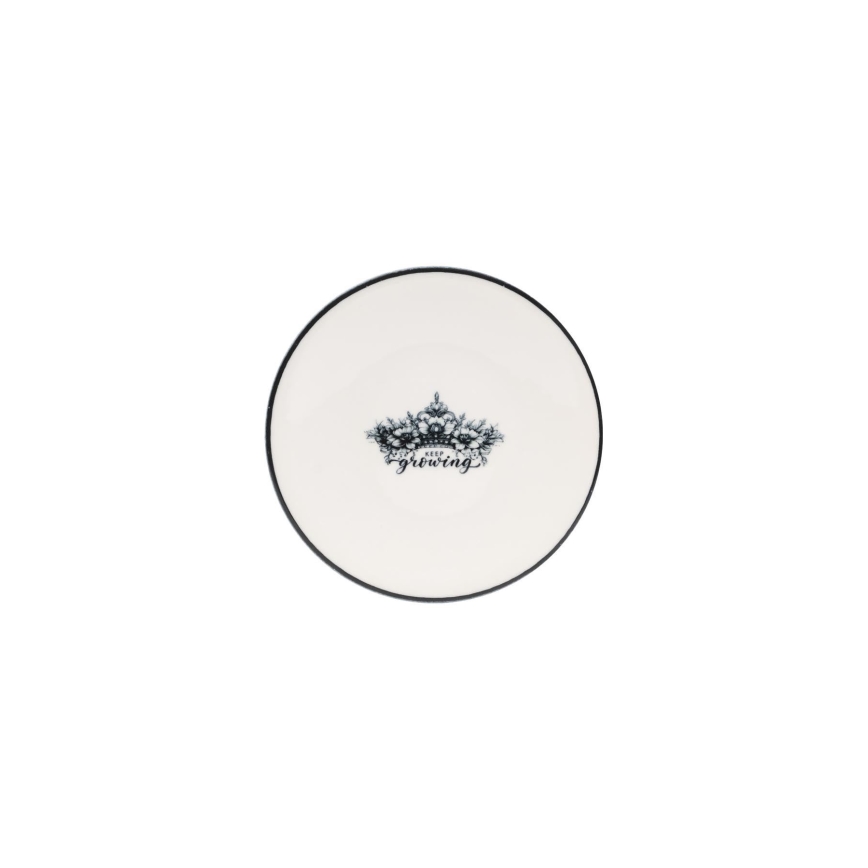 4-teiliges Speiseservice, schwarz/weiß, Porzellan