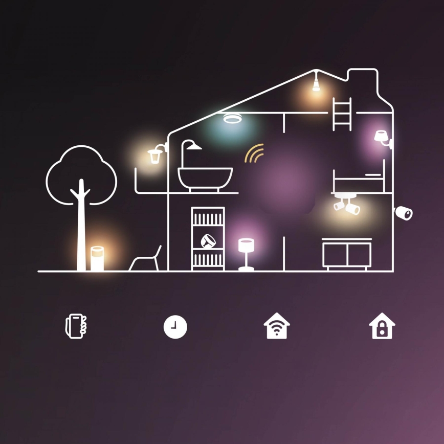 Set 4x dimmbare Philips SMART C37 LED-RGB-Leuchtmittel E14/5W/230V 2200-6500K