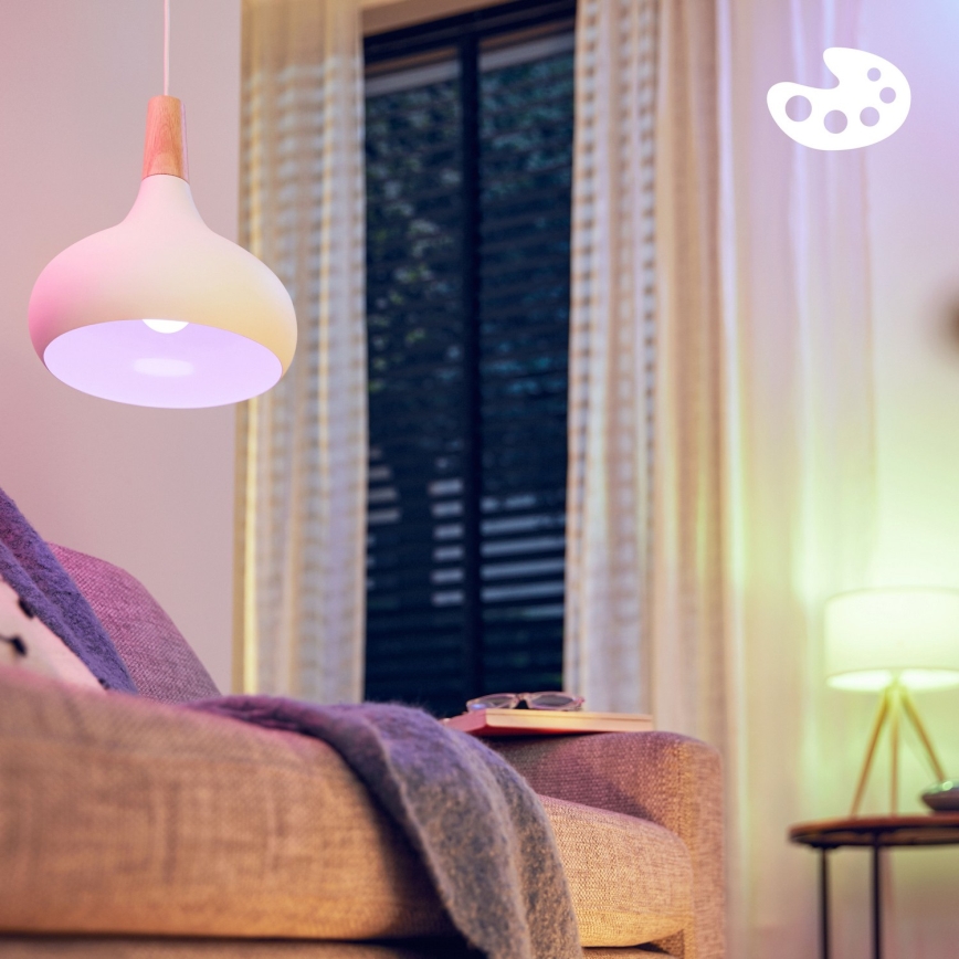 4er-Set dimmbares RGB-LED-Leuchtmittel Philips SMART C37 E14/4,9W/230V 2200-6500K