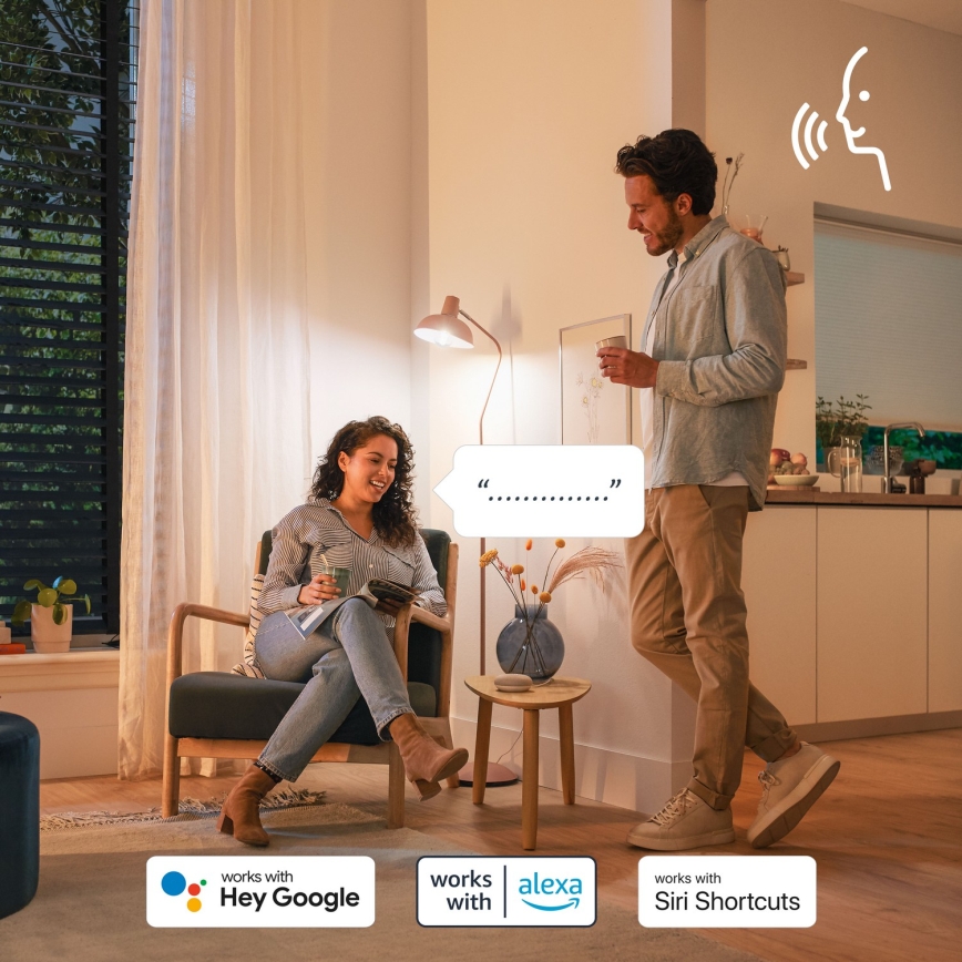 4er-Set dimmbares RGB-LED-Leuchtmittel Philips SMART C37 E14/4,9W/230V 2200-6500K