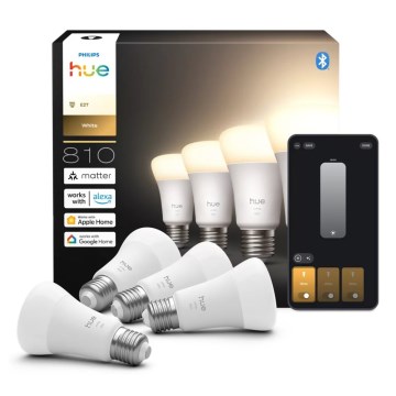4er-Set dimmbarer LED-Leuchtmittel Philips Hue WHITE E27/7W/230V 2700K