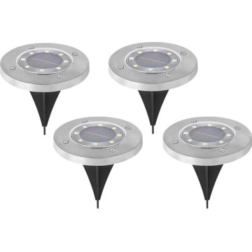 4er-Set LED-Solarleuchte mit Sensor CLAVO LED/1xAAA 4000K IP44 300 mAh