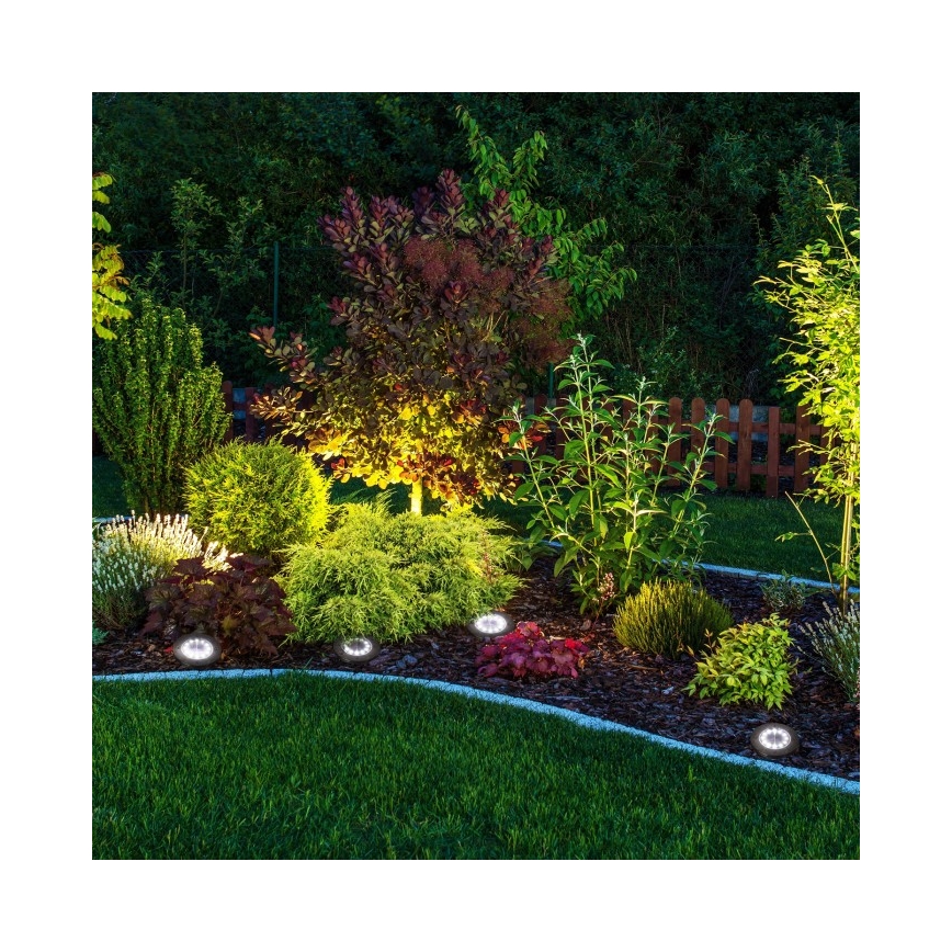 4er-Set LED-Solarleuchte mit Sensor CLAVO LED/1xAAA 4000K IP44 300 mAh