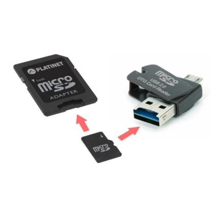 4in1 MicroSDHC 16GB + SD-Adapter + MicroSD-Leser + OTG-Adapter