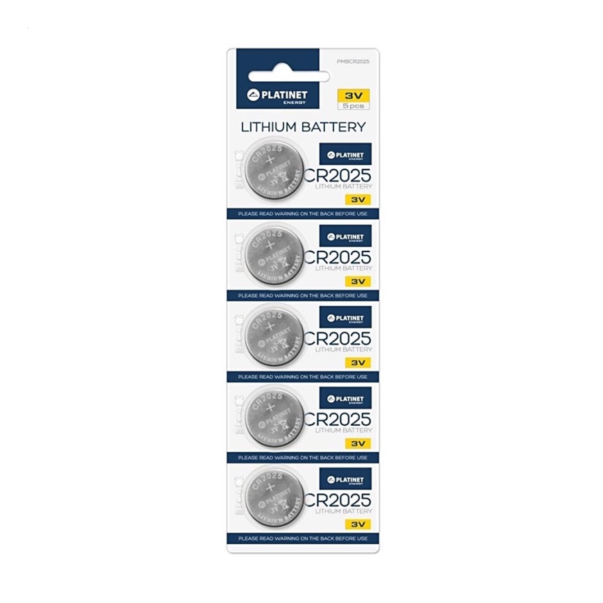 5 Stück Lithium-Knopfbatterie CR2025 BLISTER 3V