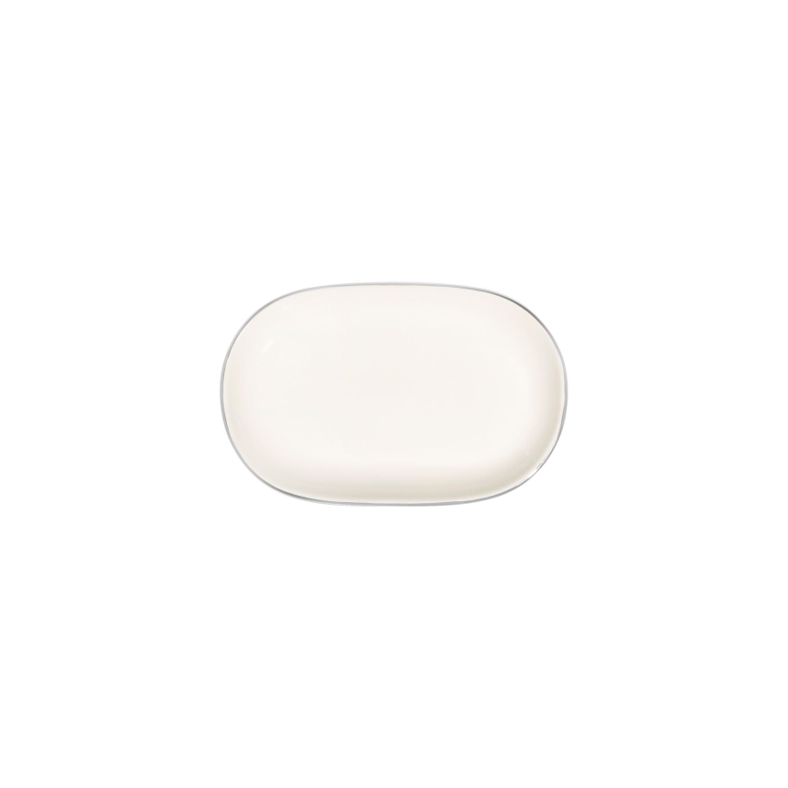 53-teiliges Tafelservice, creme/silber, Porzellan