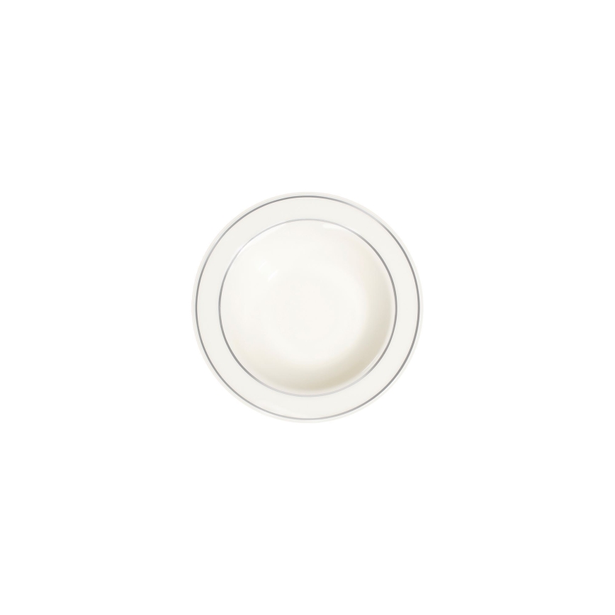 53-teiliges Tafelservice, creme/silber, Porzellan
