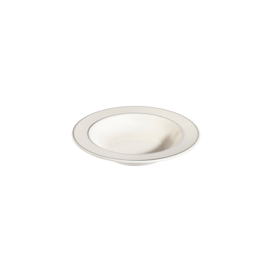 53-teiliges Tafelservice, creme/silber, Porzellan