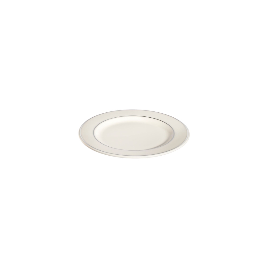 53-teiliges Tafelservice, creme/silber, Porzellan