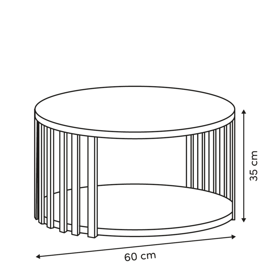 5five - Couchtisch VINKY, Ø 60 cm, braun