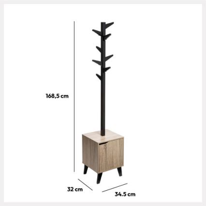 5five - Garderobenständer RAME 169x35 cm schwarz/braun